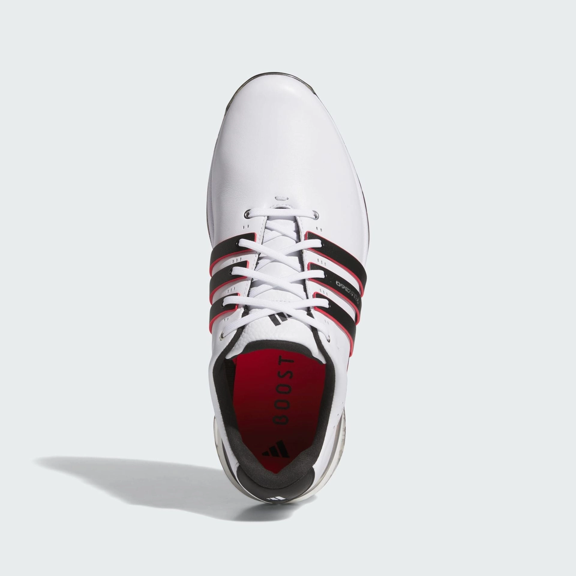 TOUR360 25 SPIKELESS GOLF SHOES - Cloud White / Core Black / Lucid Red Adidas Crochet Shoes