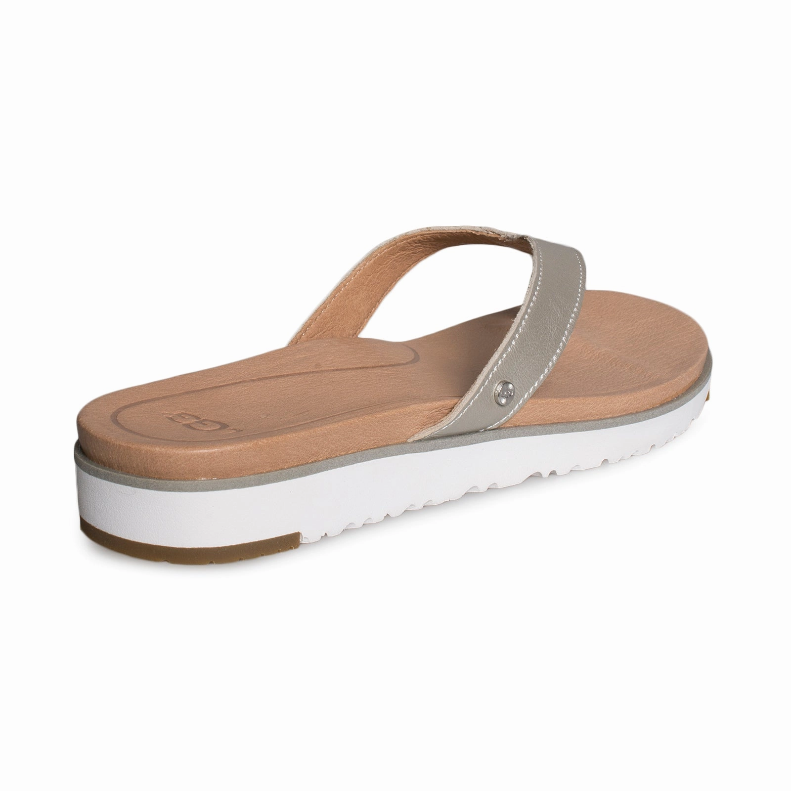 Best Material For Flip Flops UGG Lorrie Metallic Silver Flip Flops - Women's