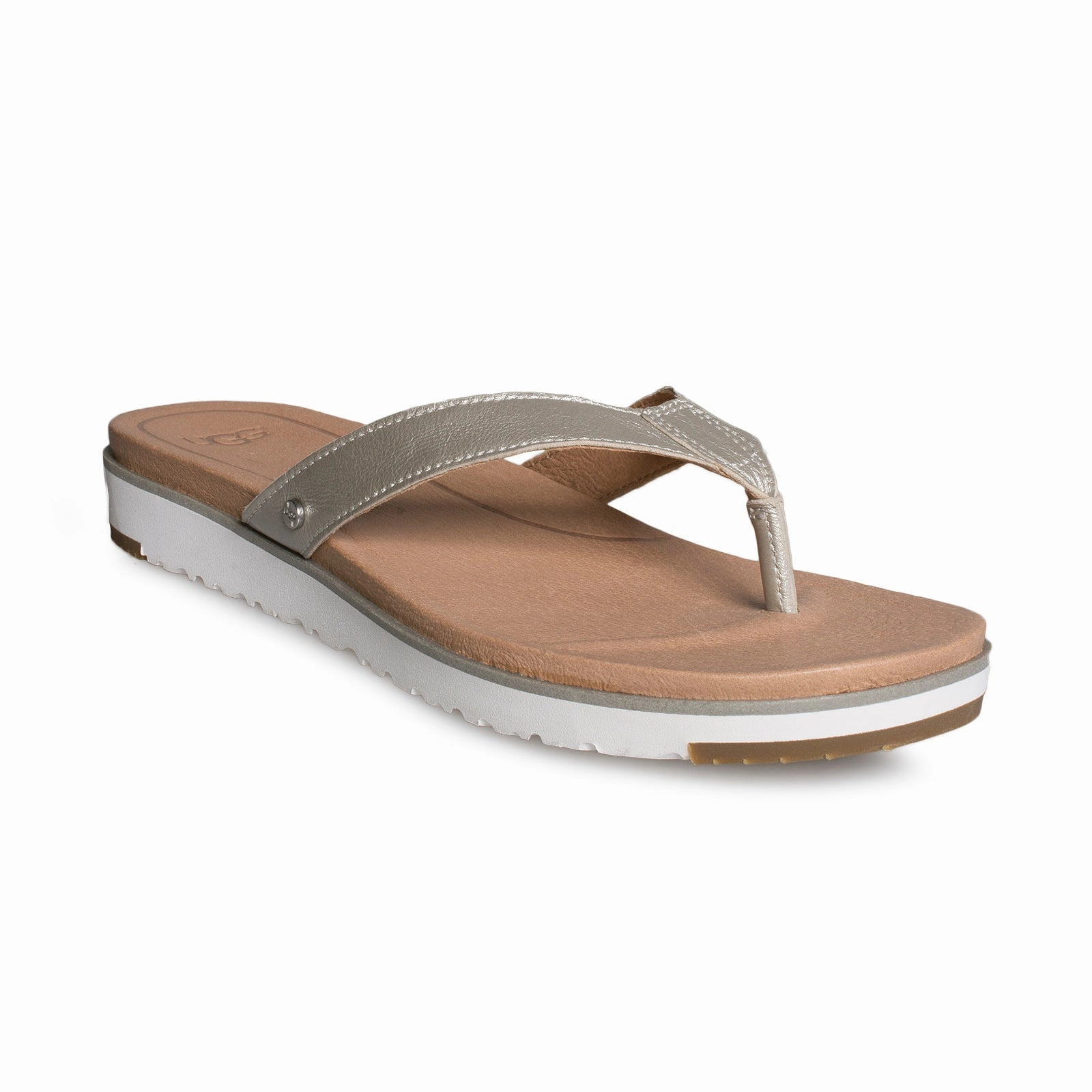 UGG Lorrie Metallic Silver Flip Flops - Women's Top Rated Flip Flops 2021