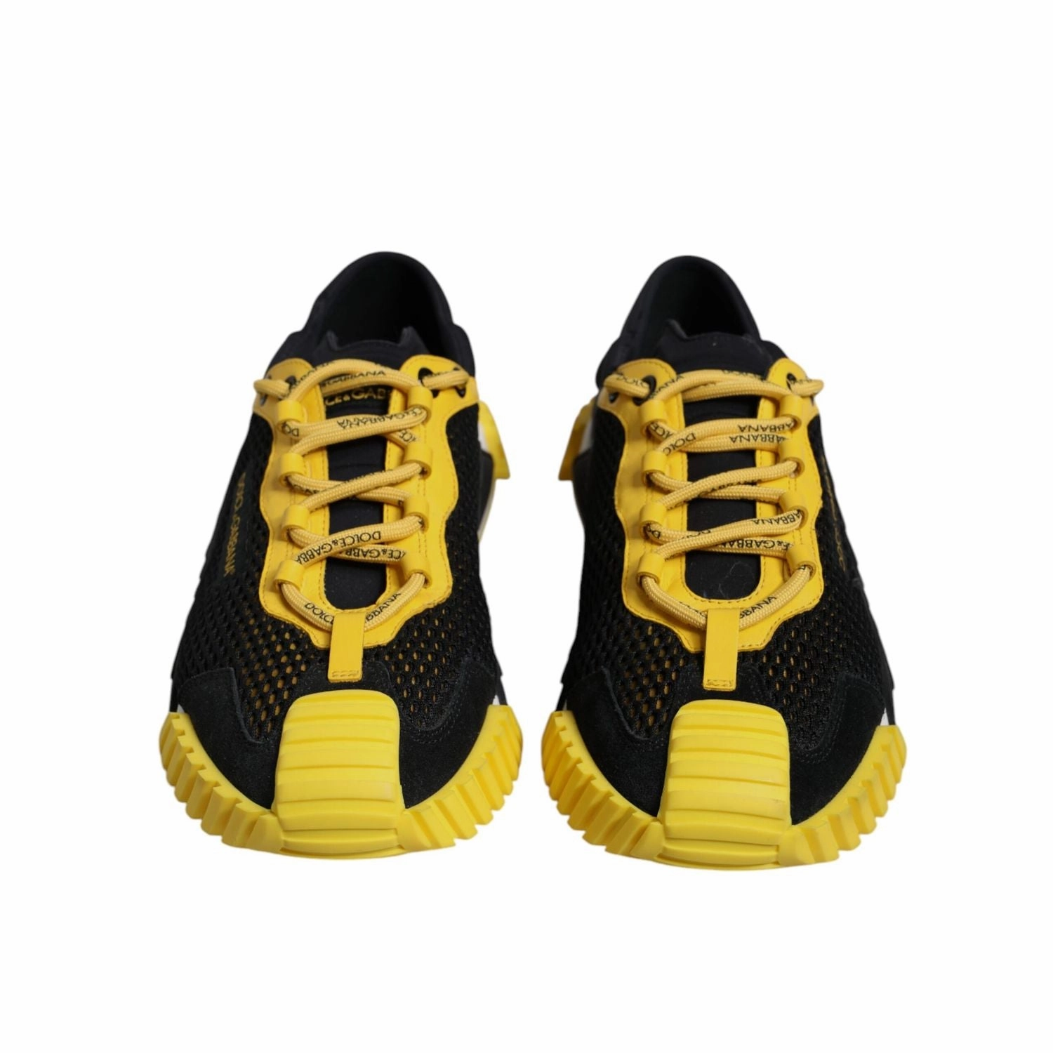 Dolce & Gabbana Black Yellow Low Top NS1 Sneakers Shoes Winged Sneakers