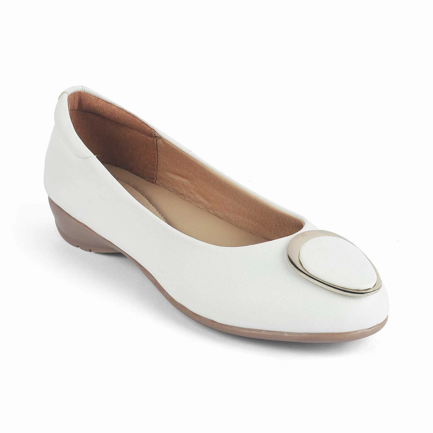 Tresmode Jelo White Women's Casual Ballerinas Casual Slip On Shoe