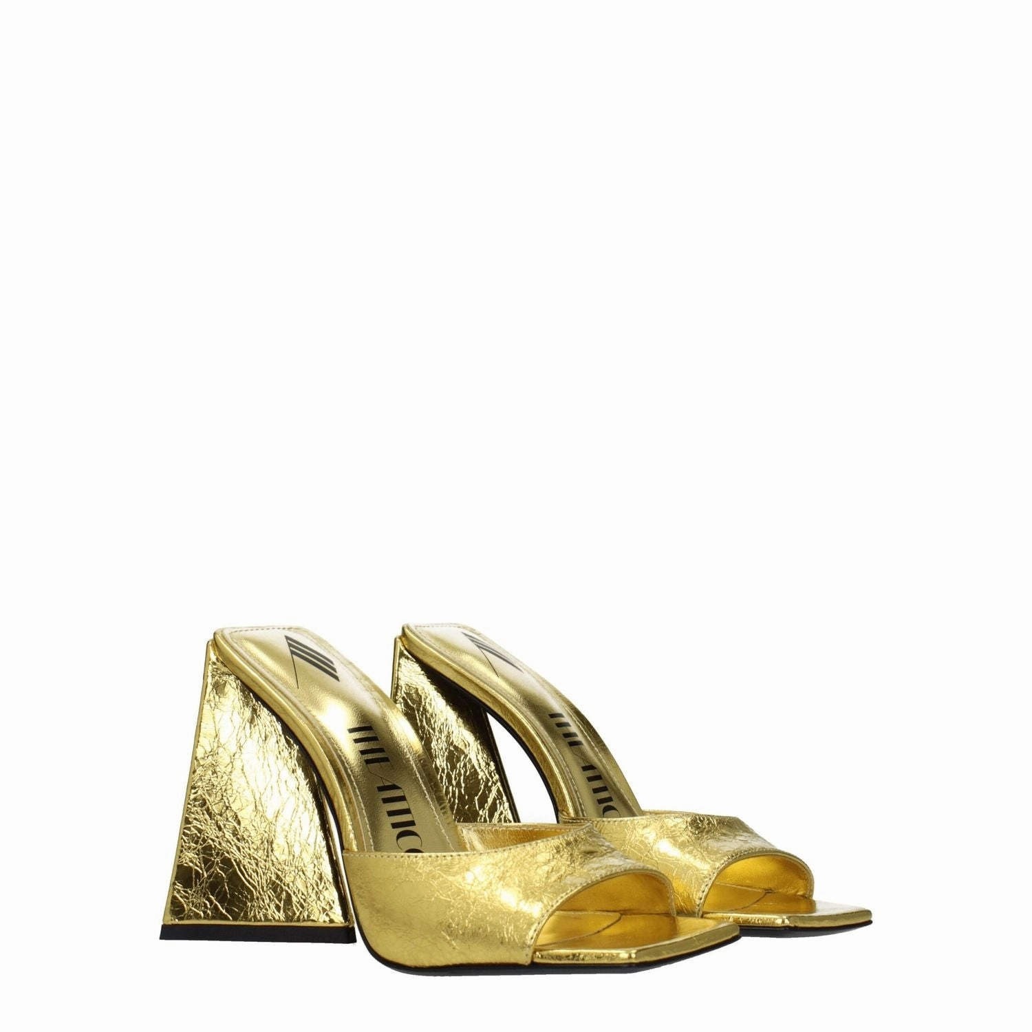 The Attico Gold Leather Platform Sandals Amazon Sandals