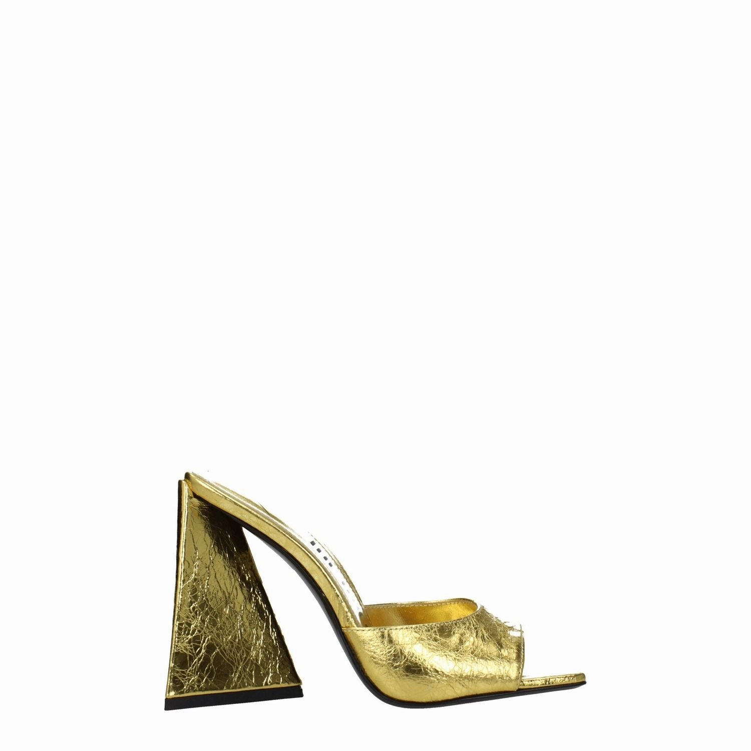 The Attico Gold Leather Platform Sandals Discounted Sandals