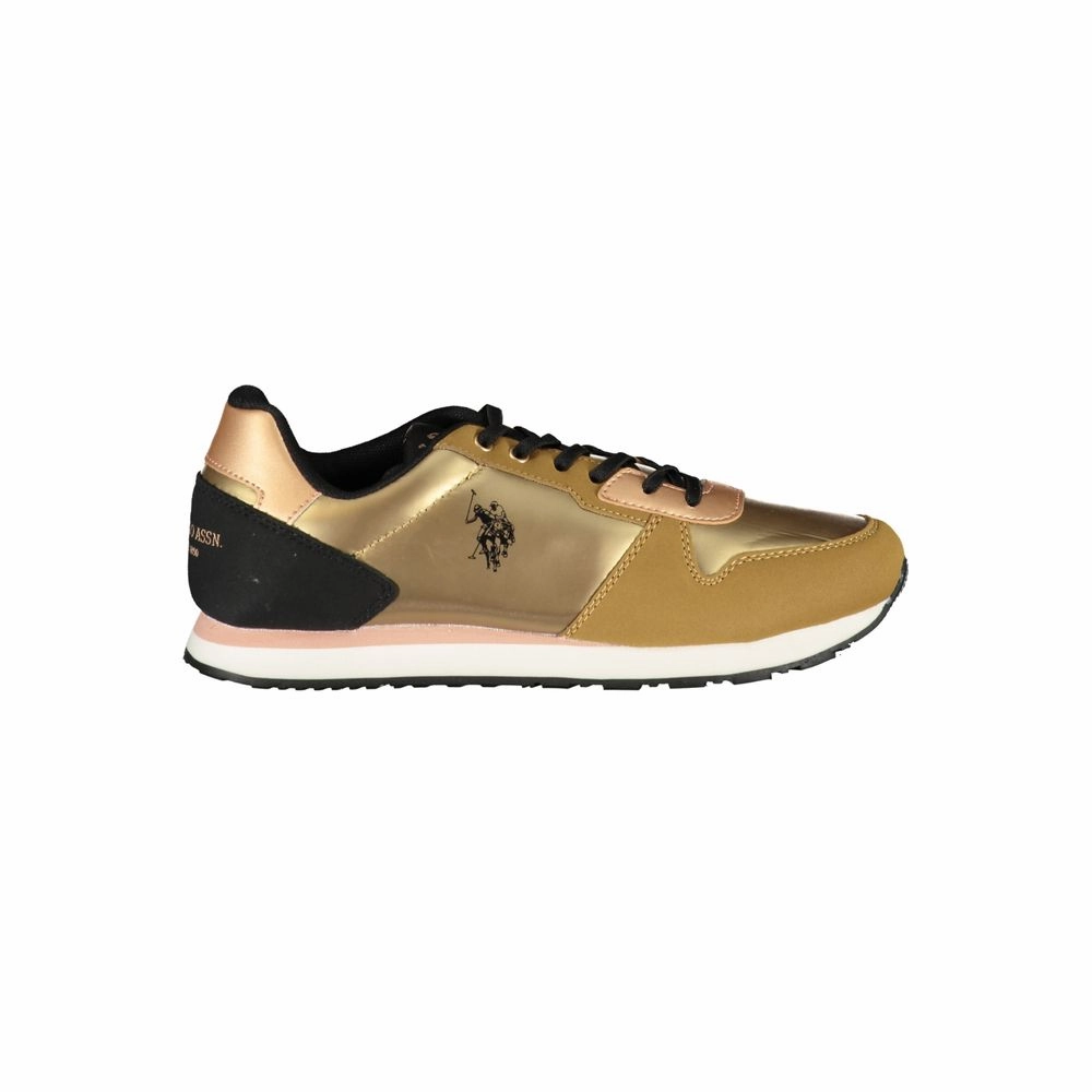 Dress And Sneakers U.S. POLO ASSN. Gold Polyester Sneaker
