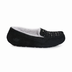 UGG Ansley Studded Bling Black Slippers - Women's Gamma Slides