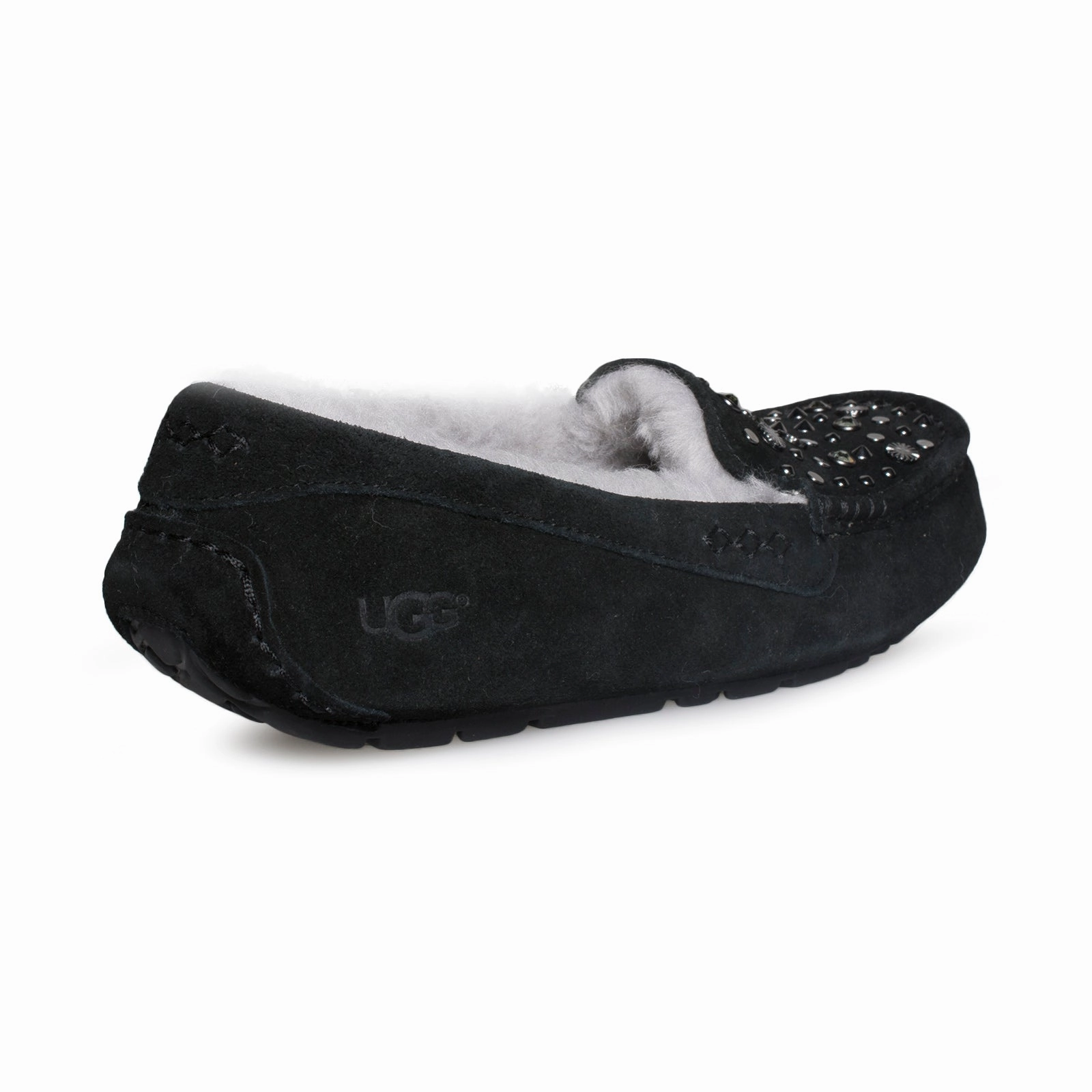 Wash Slippers Rubber Soles UGG Ansley Studded Bling Black Slippers - Women's