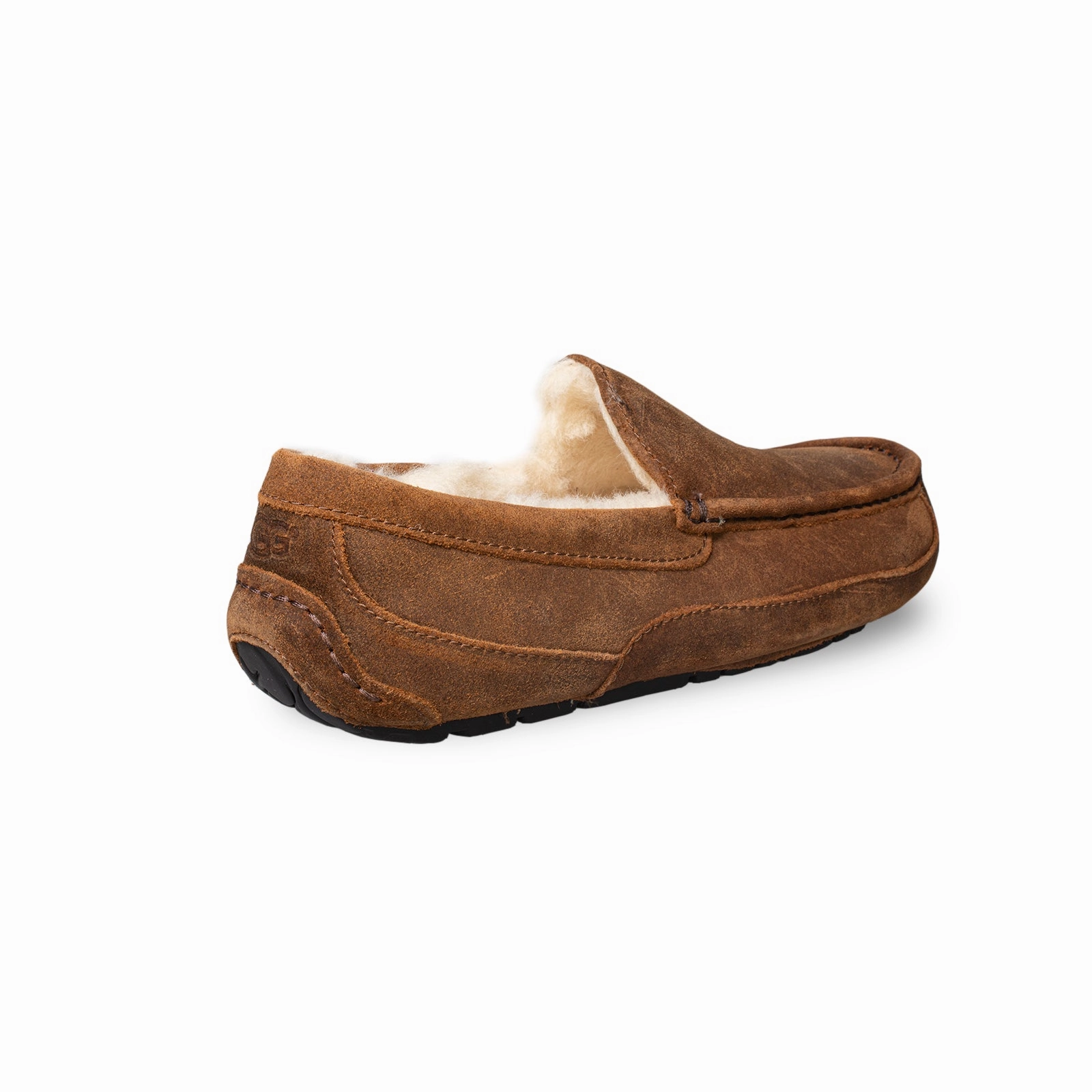 House Slippers With Arch Support UGG Ascot Oiled Suede Chestnut Slippers - Men's