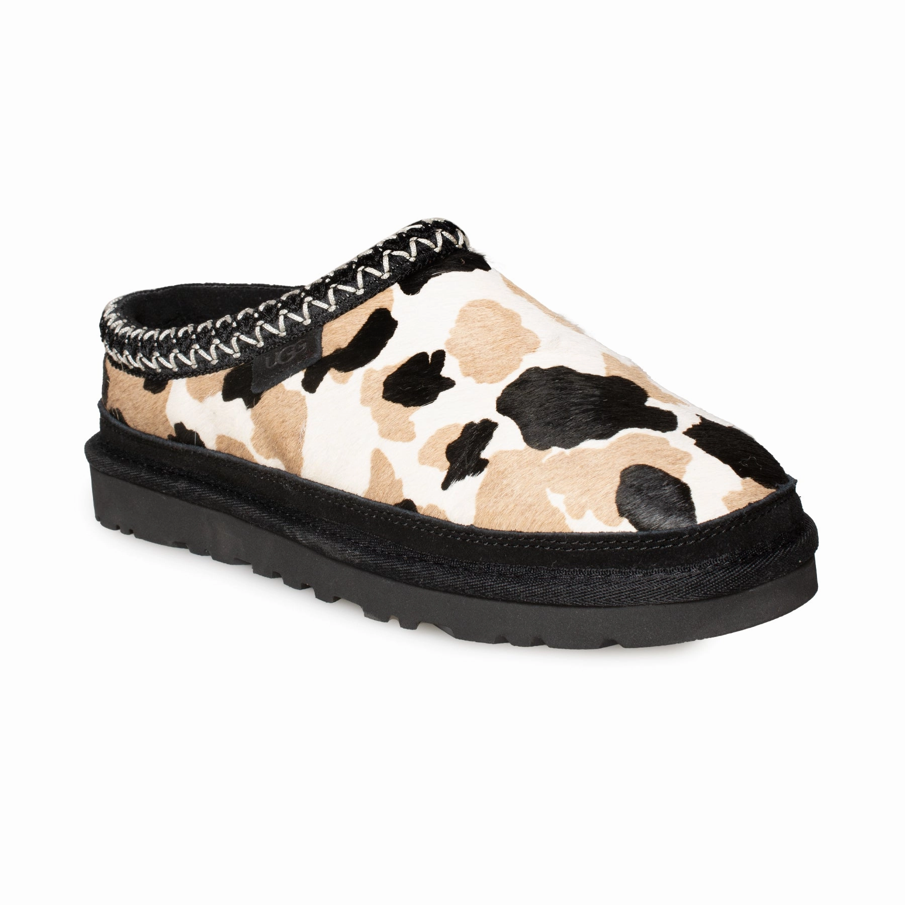 UGG Tasman Cow Print Black Slippers - Men's Comfort Slides