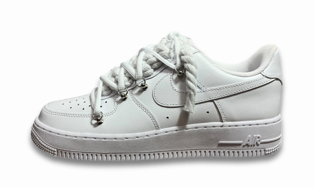 Nike Air Force 1 White Double Rope Laces White/White Asics Golf Shoe Spikes