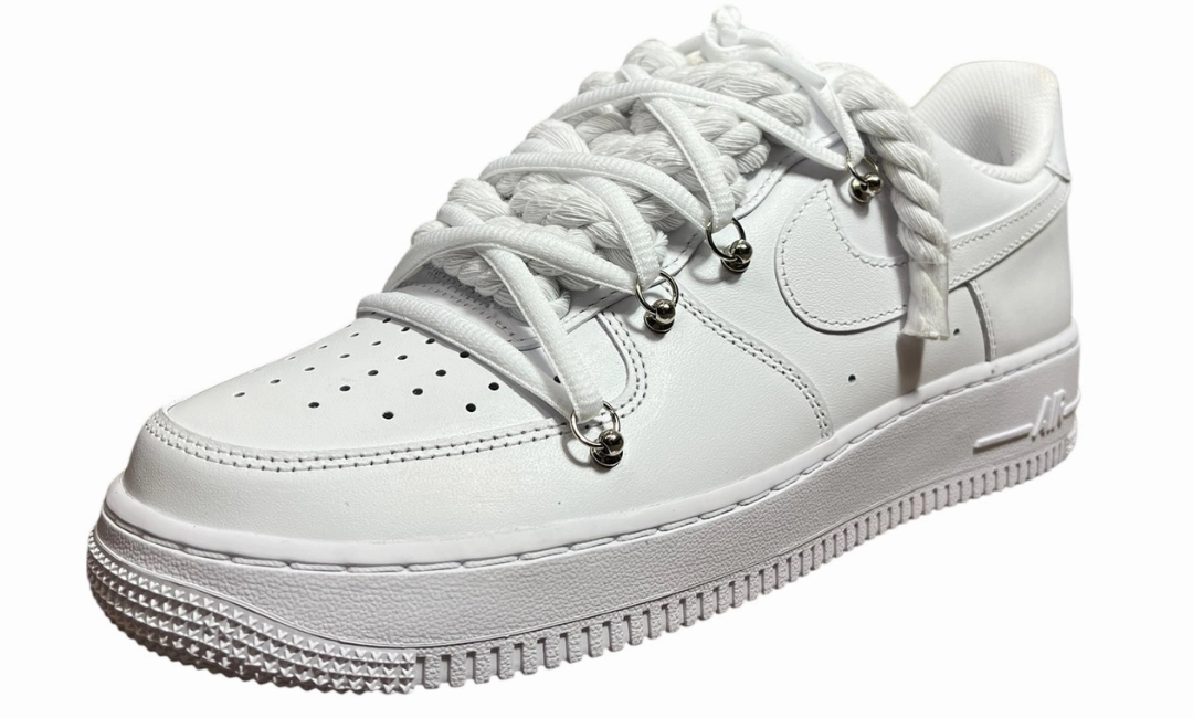 Asics Tennis Shoes India Nike Air Force 1 White Double Rope Laces White/White