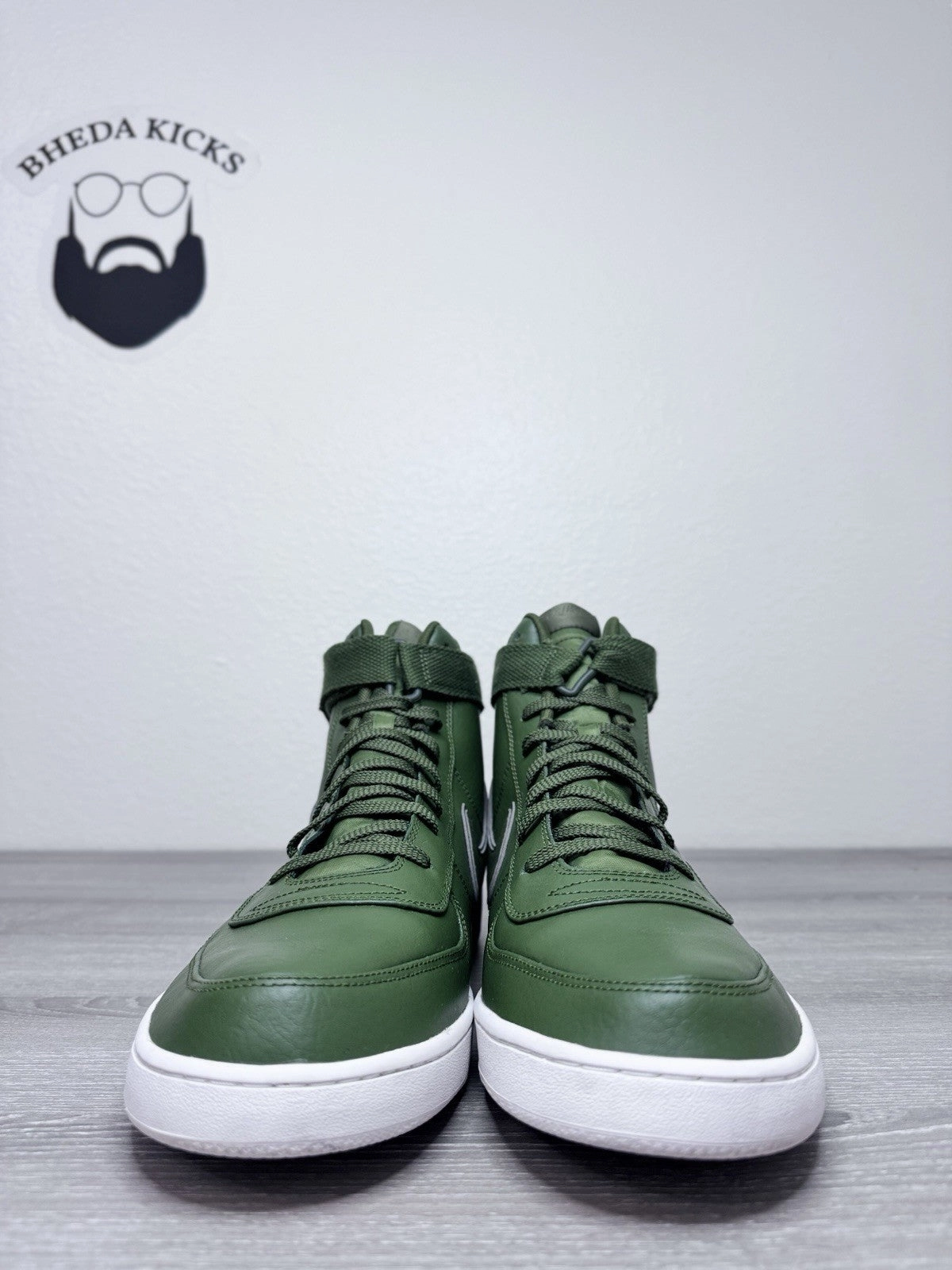 Size 15 - Nike Vandal Supreme Leather High Legion Green AH8518-300 Preowned Asics Shoes Neutral