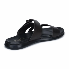 Genuine Leather Slide Slippers for Men  CN 36 with Cushioned Insole & Anti-Slip Sole Slippers Taz