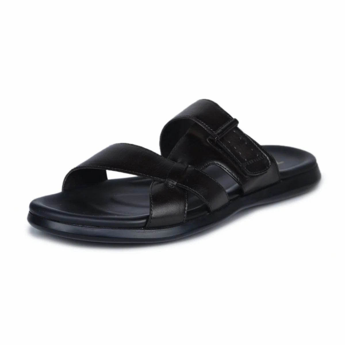 Genuine Leather Slide Slippers for Men  CN 36 with Cushioned Insole & Anti-Slip Sole Slide Sandal