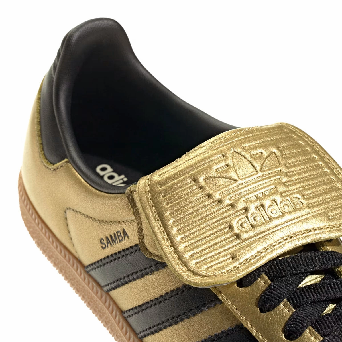 Adidas Samba Shoes Uk Wmns Samba Long Tongue 'Gold Metallic Black Gum'