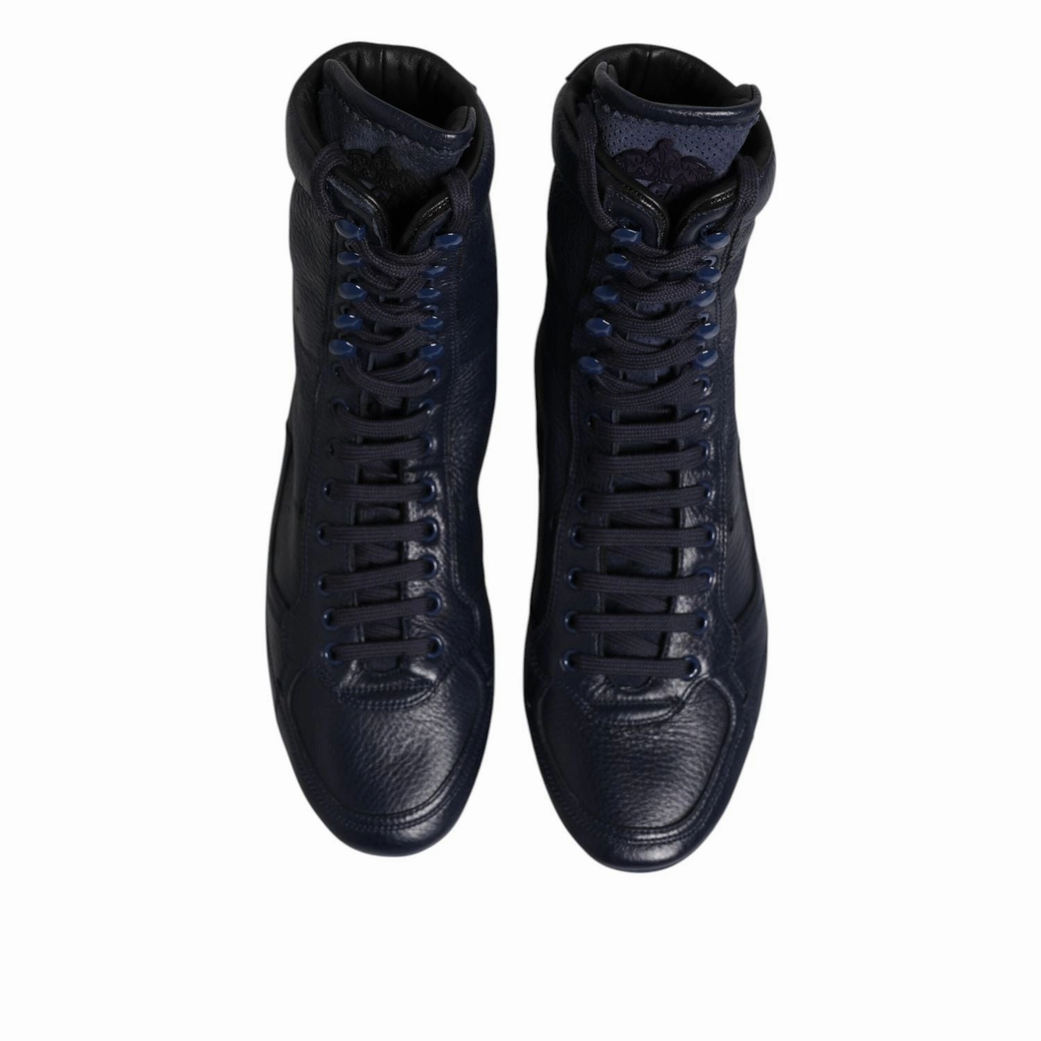 Dolce & Gabbana Dark Blue Leather KING High Top Sneakers Shoes Travis Sneakers
