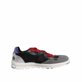 Dolce & Gabbana Multicolor Leather Suede Low Top Sneakers Shoes Samoa Sneakers