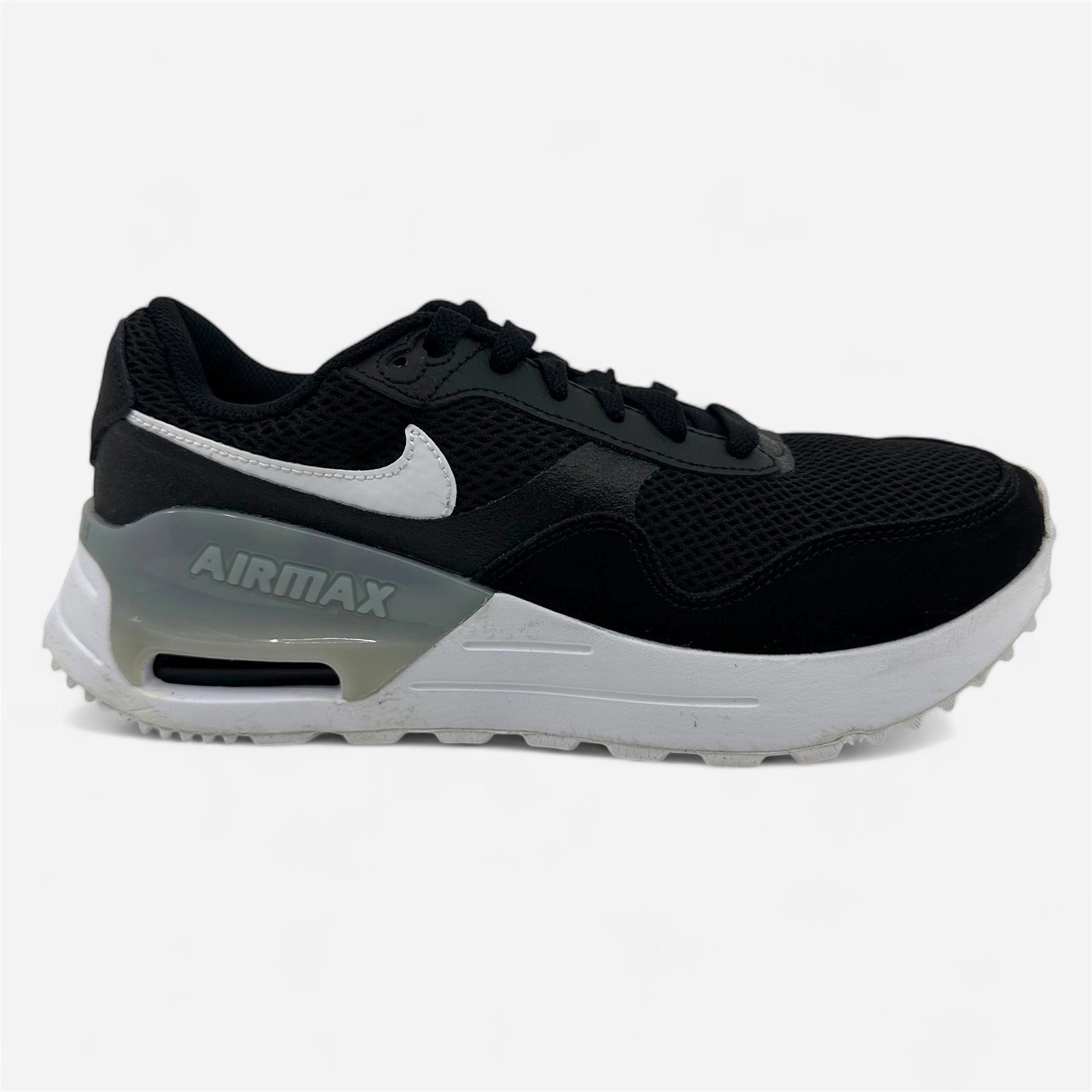 Best Running Shoes For Orthotics Nike Air Max System Black White Wolf Grey Mens Size 7.5 Athletic Sneaker