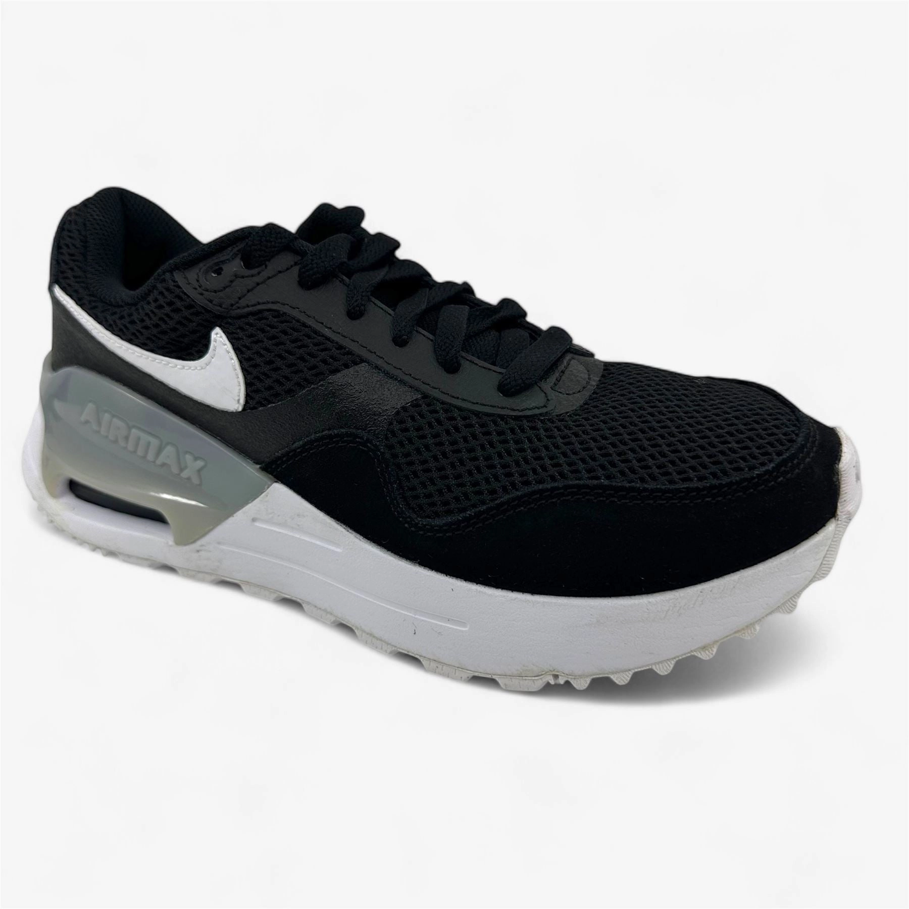 Nike Air Max System Black White Wolf Grey Mens Size 7.5 Athletic Sneaker Running Shoes Size 14