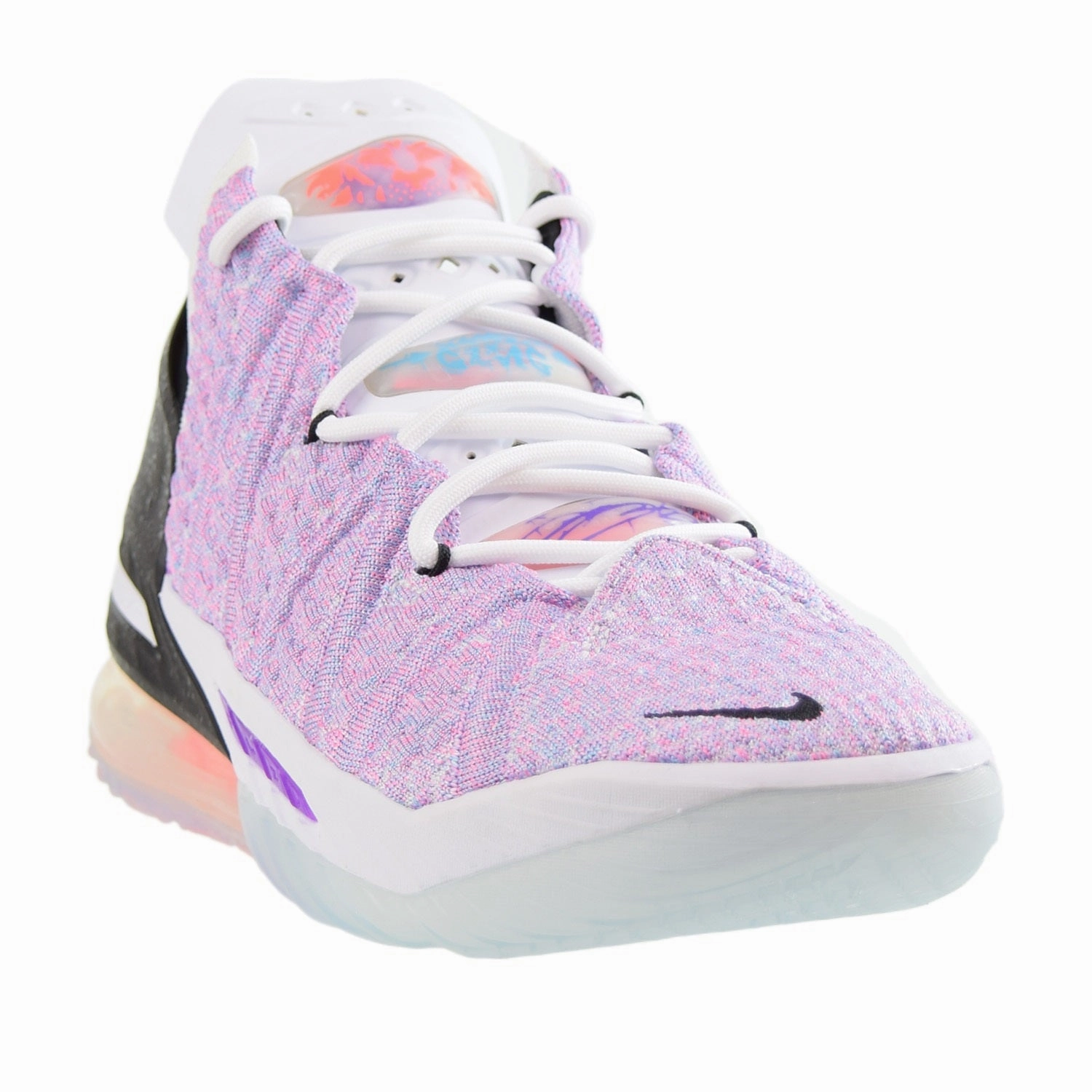 Asics Shoes Good For Flat Feet Nike Lebron XVIII 18 Men's Shoes Graffiti Black-Chlorine Blue