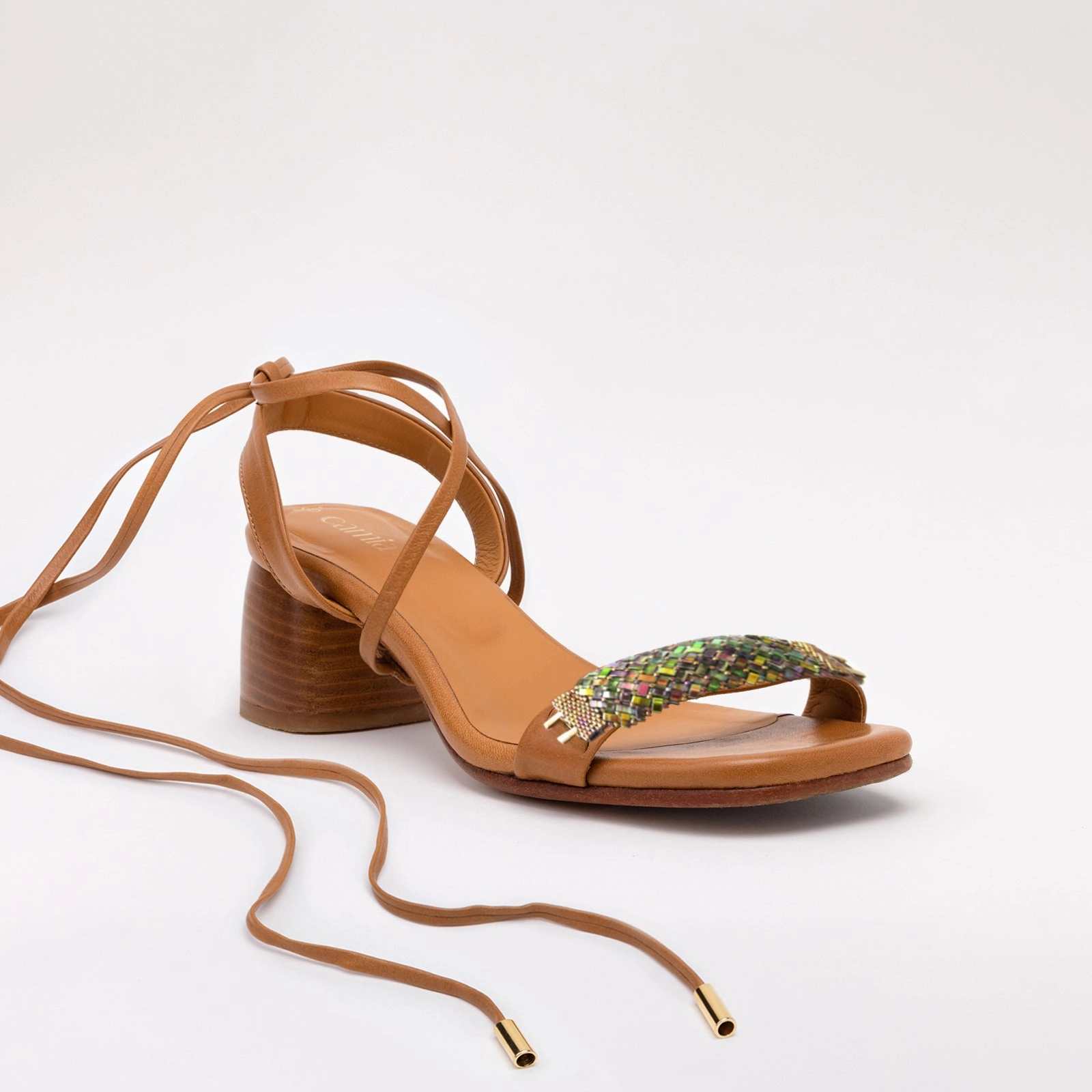 Outlet Sandals Camel Heeled Swap Sandal Aqua with Gladiator