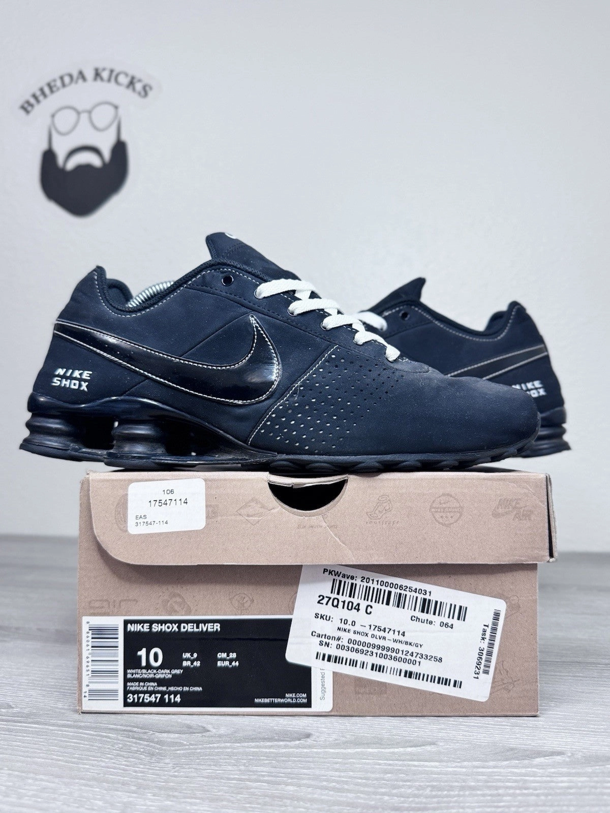 Size 10 - Nike Shox Deliver 317547-021 Mens Shoes Sneakers Black Triple Black Asics Court Ff Novak Shoes