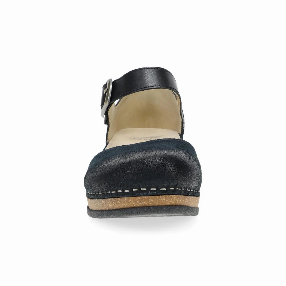 Dansko Mae Black Burnished Suede Mary Jane (Women's) Online Shoes Casual