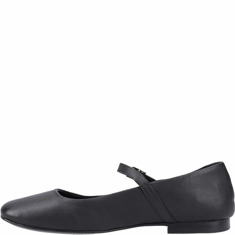 Black Leather Pasha Ballerinas Flat Feet Shoes For Walking