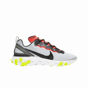 Asic Tennis Shoe Nike React Element 55 Pure Platinum Bright Crimson Volt