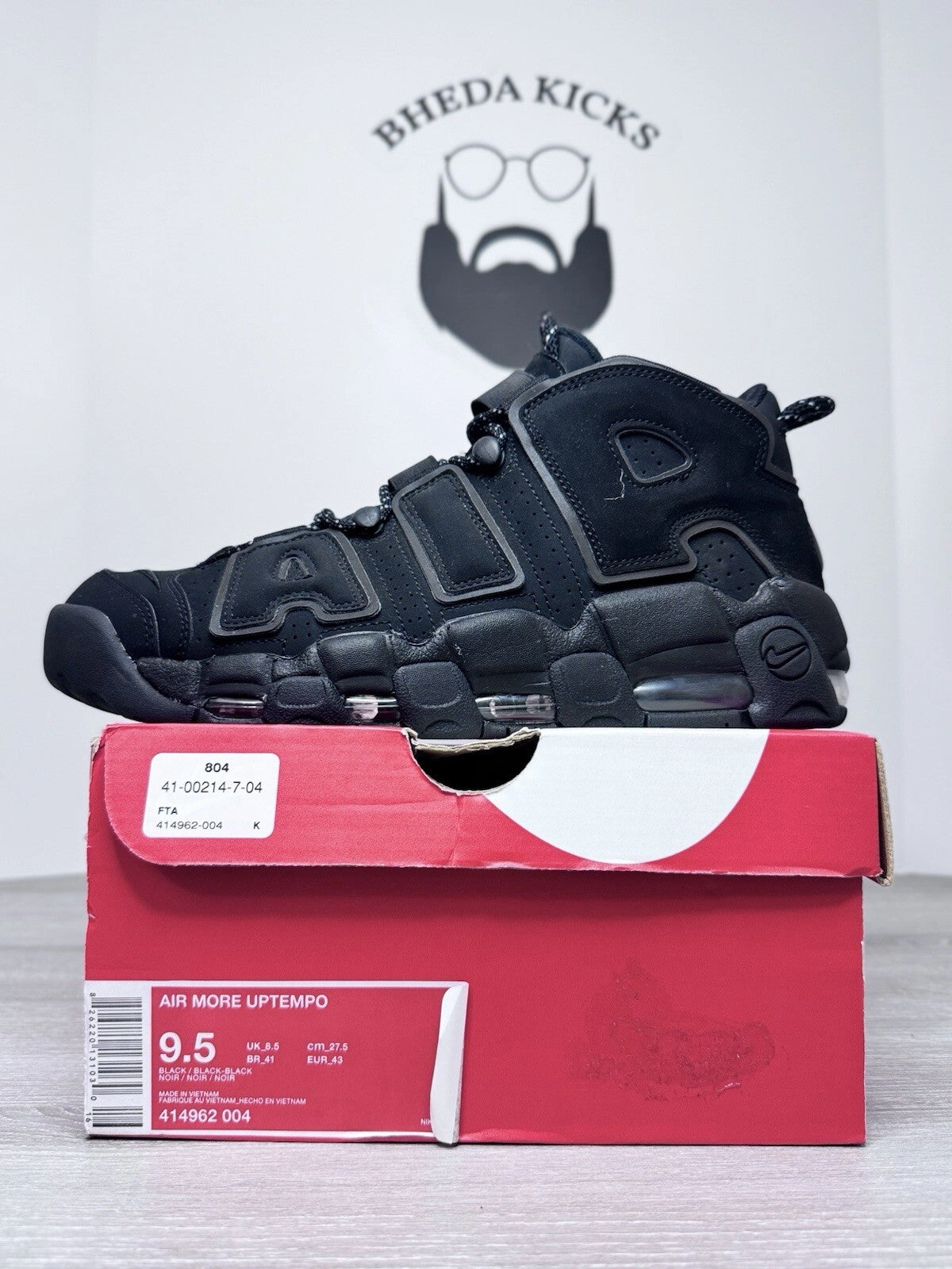 Asics Shoe Comparison Size 9.5 - Nike Air More Uptempo Reflective Black Men's Shoes 414962-004