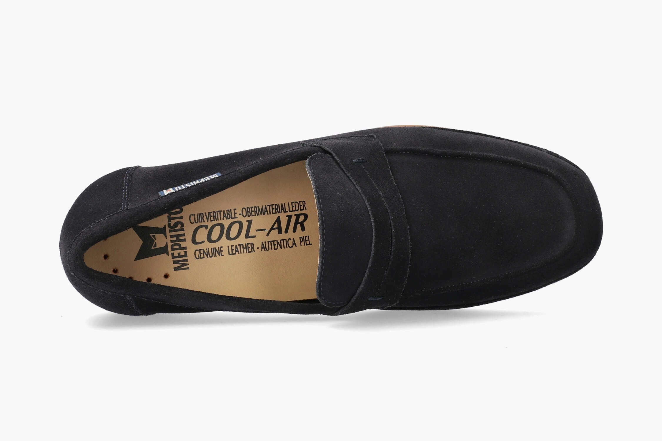 Navy Leather Loafers Alexis - Blue