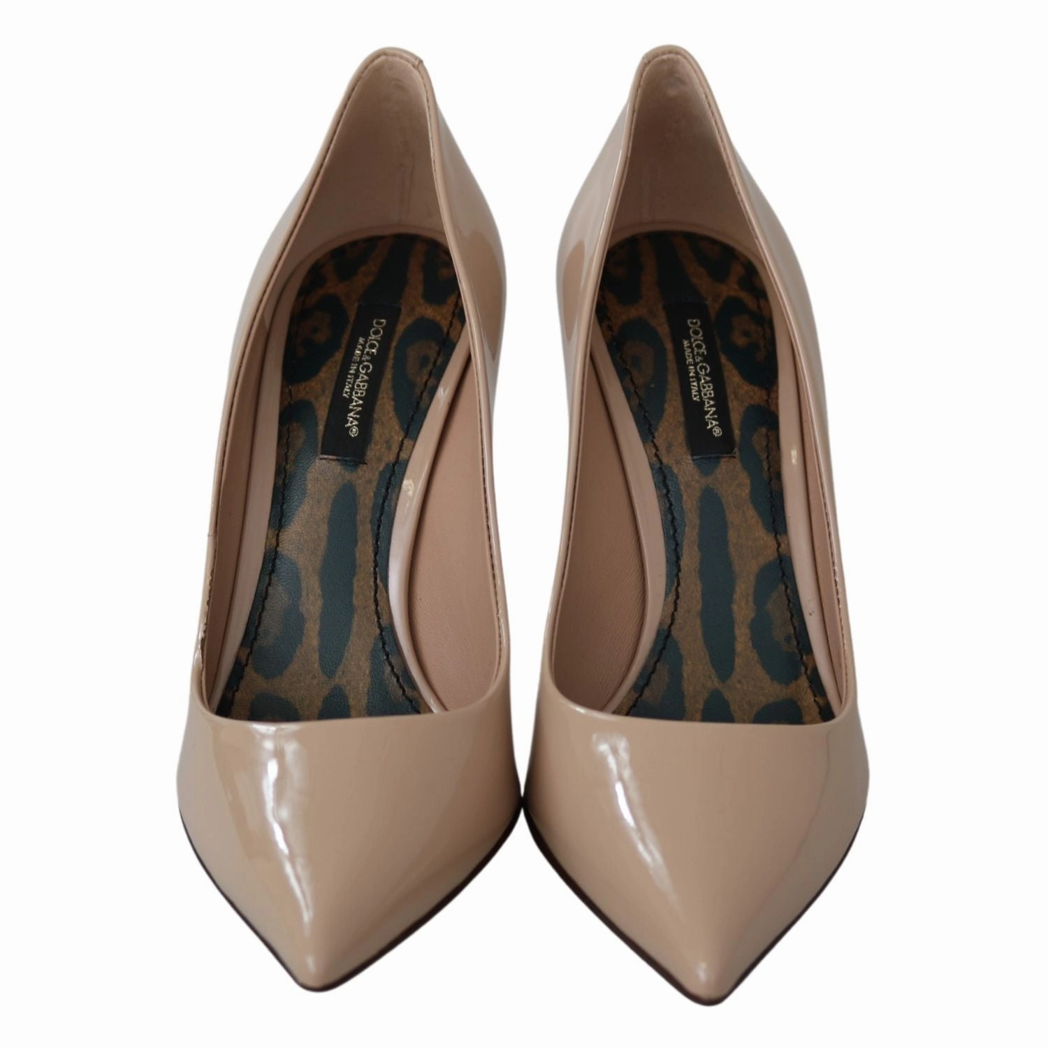 Dolce & Gabbana Beige Patent Leather Stiletto Heel Pumps Speed Running