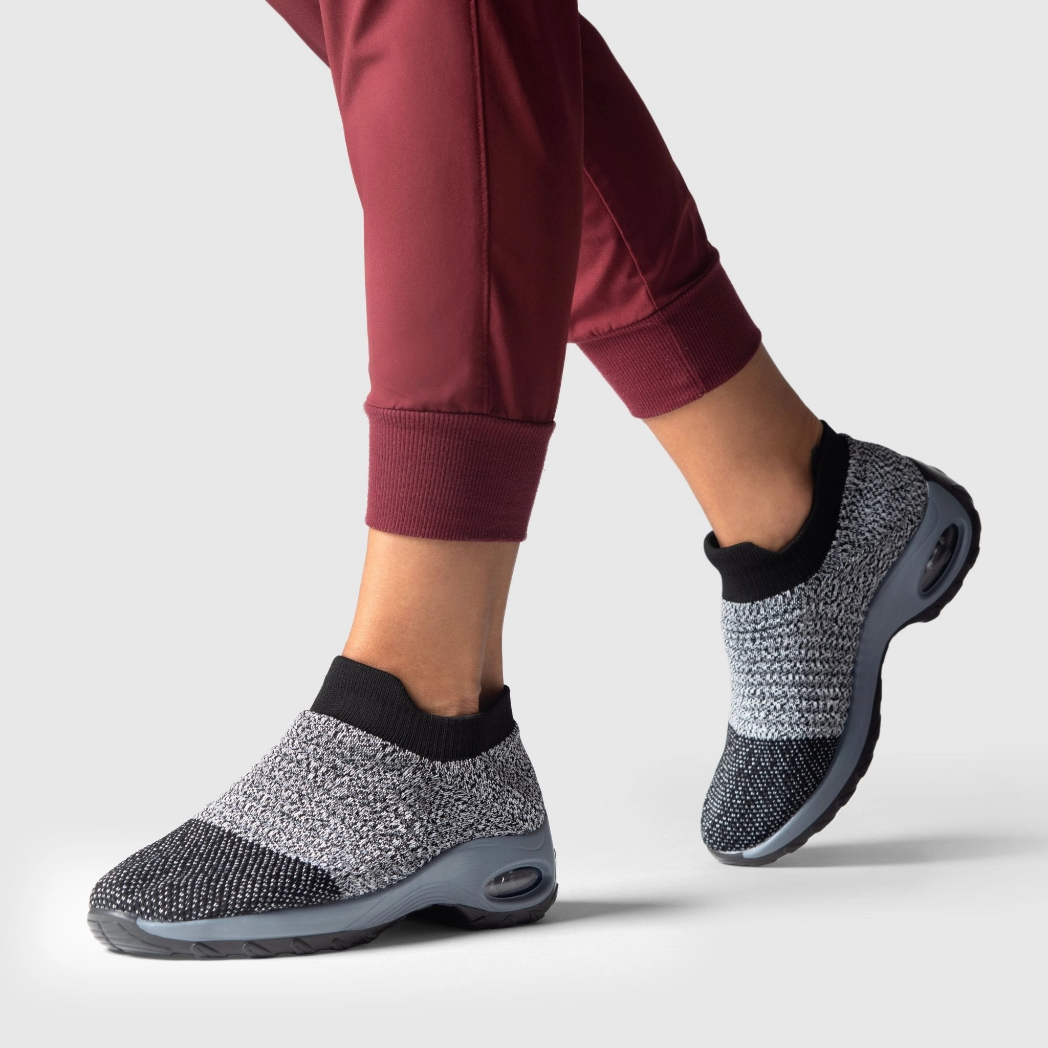 Breathable No-Tie Stretch Shoes - Grey Winterized Sneakers