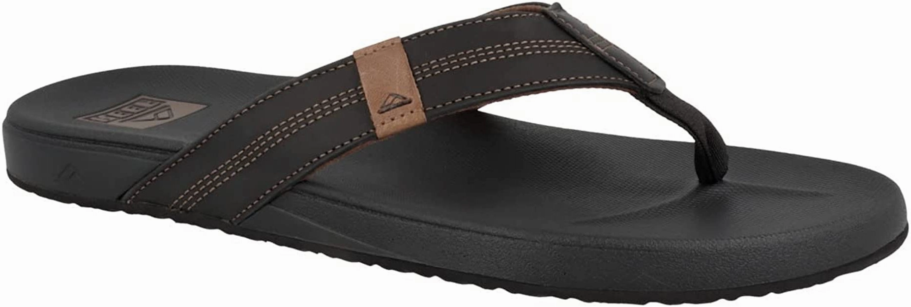 Leather Moccasin Slippers Reef Cushion Phantom LE Leather Men's Flip Flop Coffee/ Black - CI5746