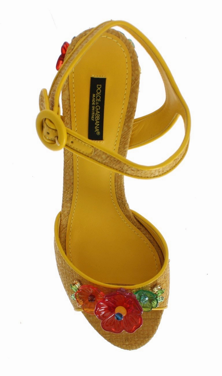 Dolce Vita Sandals Yellow Paglia Floral Crystal Sandal Shoes
