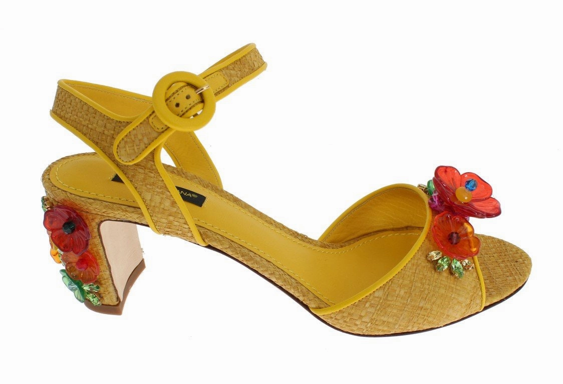 Sandals Royal Plantation Resort Yellow Paglia Floral Crystal Sandal Shoes