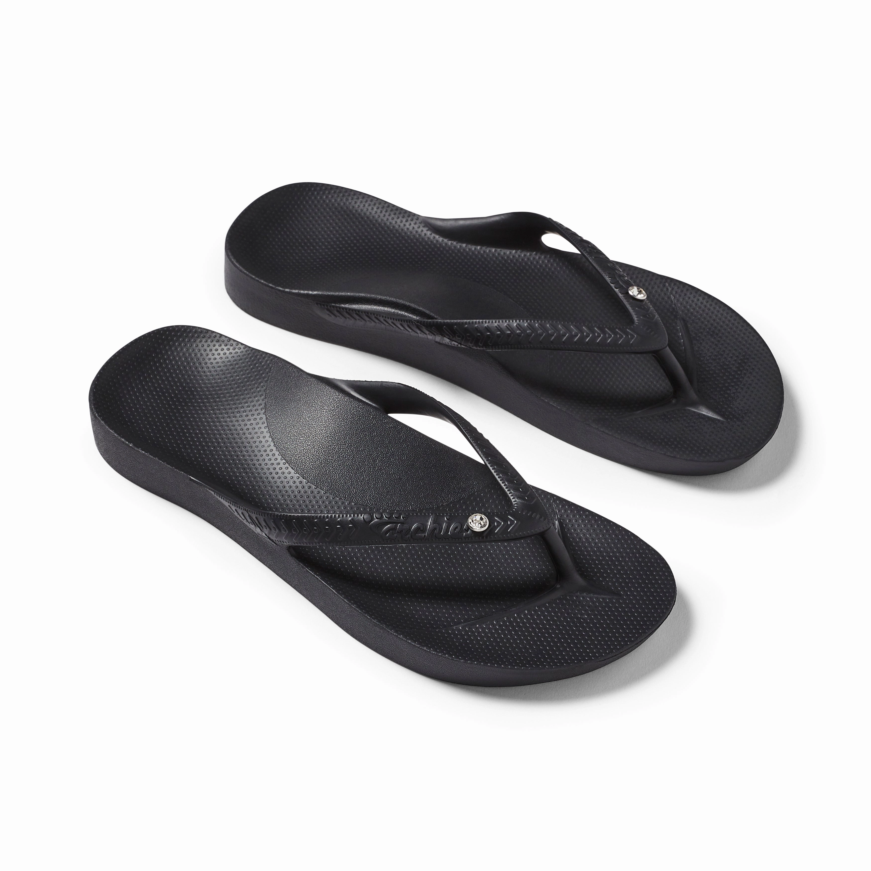 ARCH SUPPORT THONGS CRYSTAL - Crystal Black Raya Sun Flip Flops