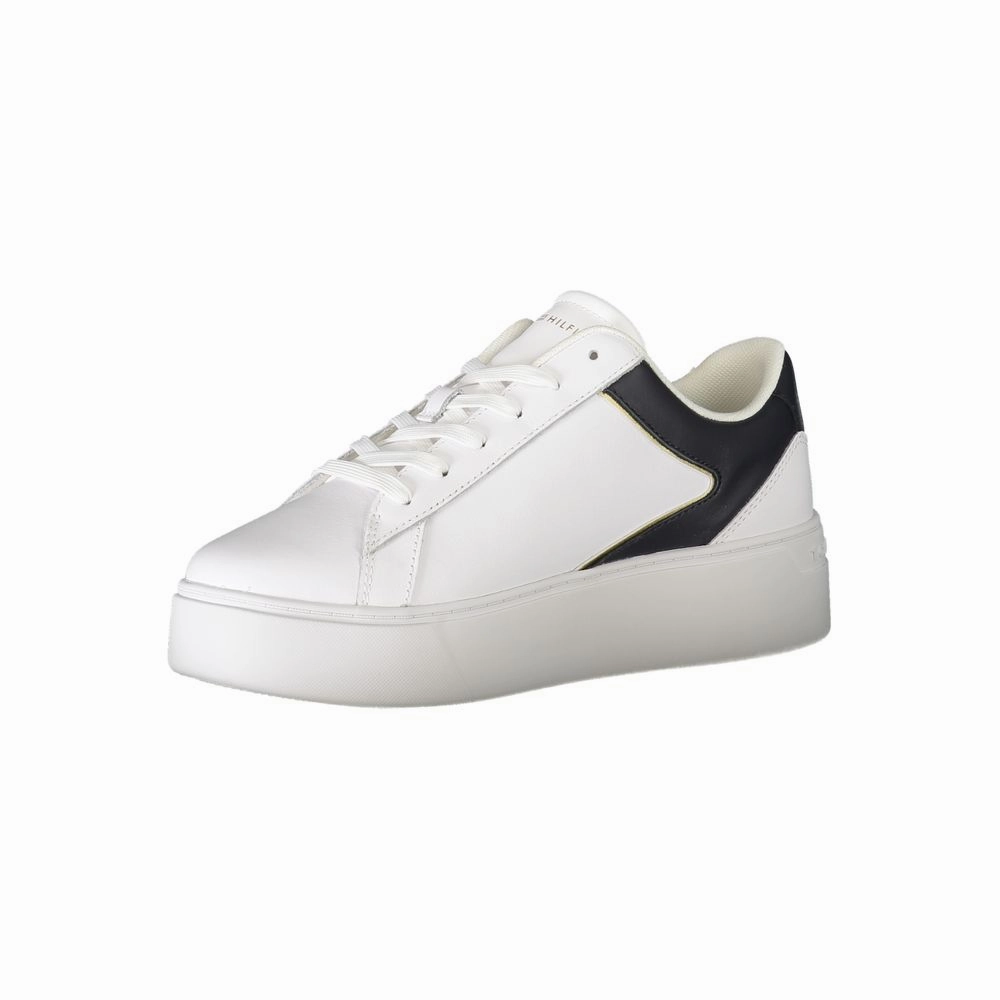 Tommy Hilfiger White Polyester Sneaker Roofing Sneakers
