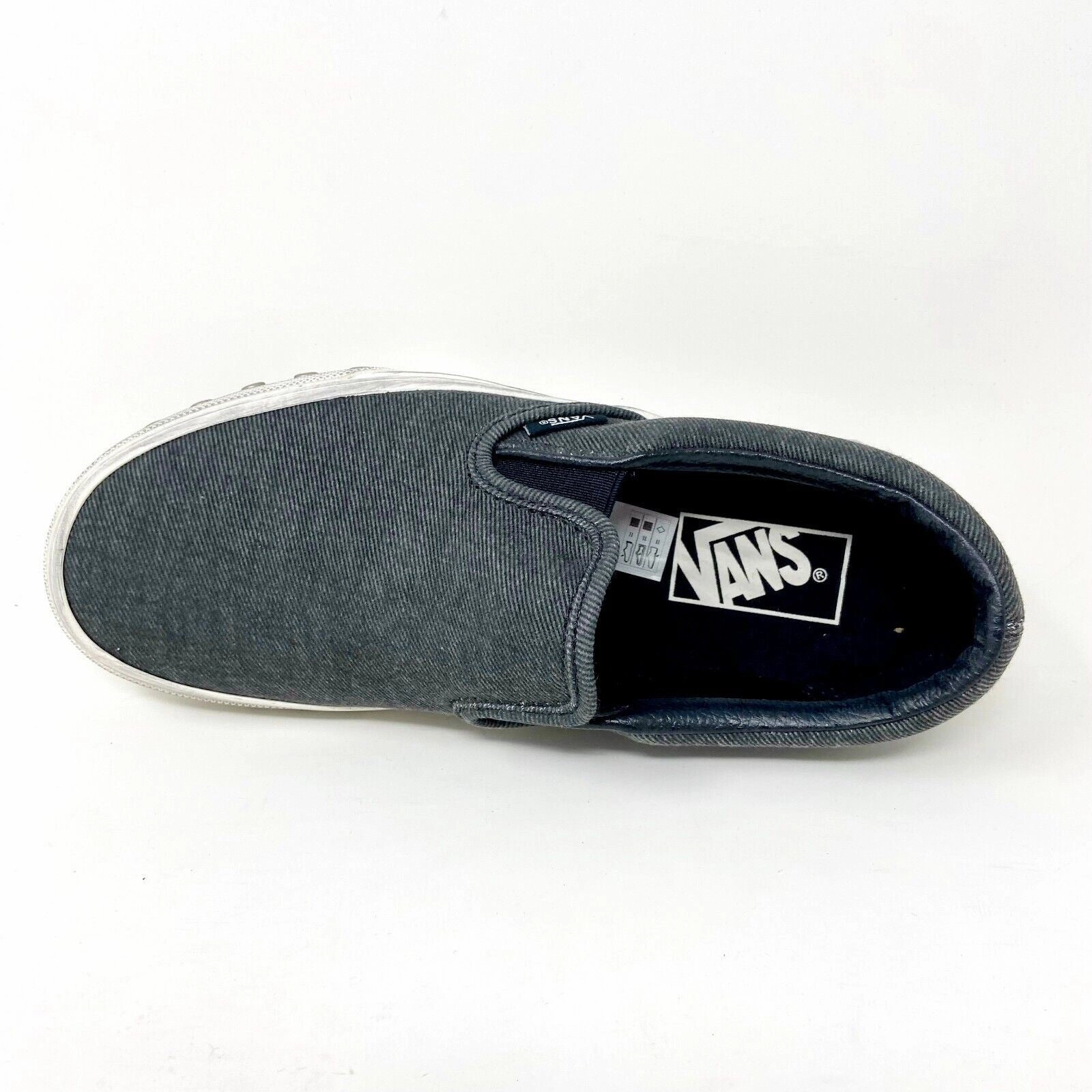 Vans Classic Slip On Overwashed Graphite Gray White Womens Casual Shoes Business Casual Oxford Shoes