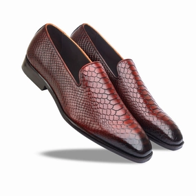 Best Travel Loafers Python Embossed Loafers Bordo