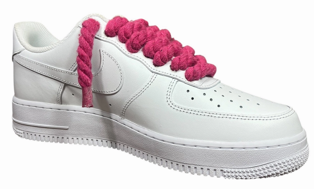Nike Air Force 1 White Double Rope Laces White/Deep Pink Asics Gel Noosa Shoes