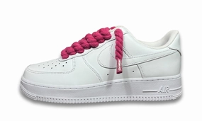Asics 2020 Running Shoes Nike Air Force 1 White Double Rope Laces White/Deep Pink