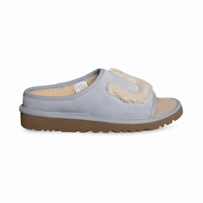 Lemon Socks And Slippers UGG Slide Horizon Blue/Natural Slippers - Women's