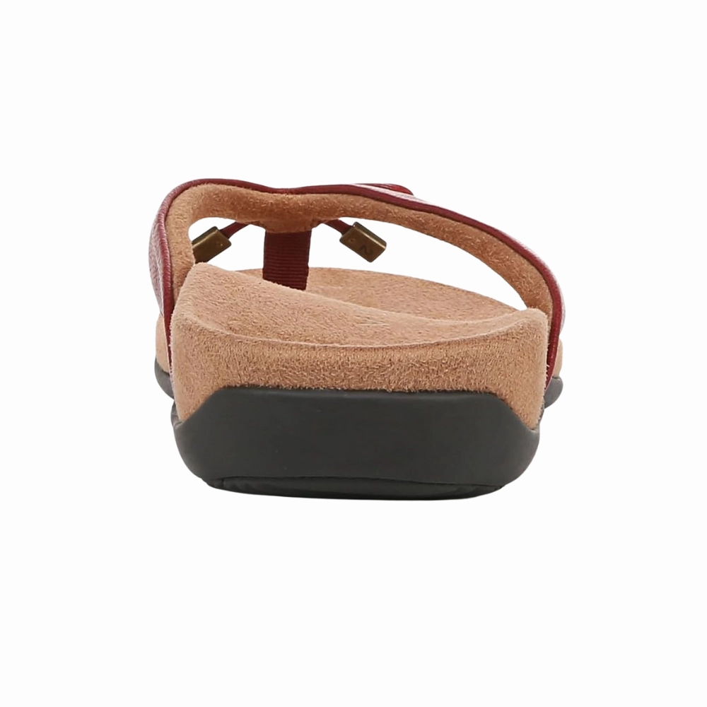 Eezay Flip Flops Vionic Women's Bella Leather Thong Sandals Flip-Flop Syrah I0929L1601