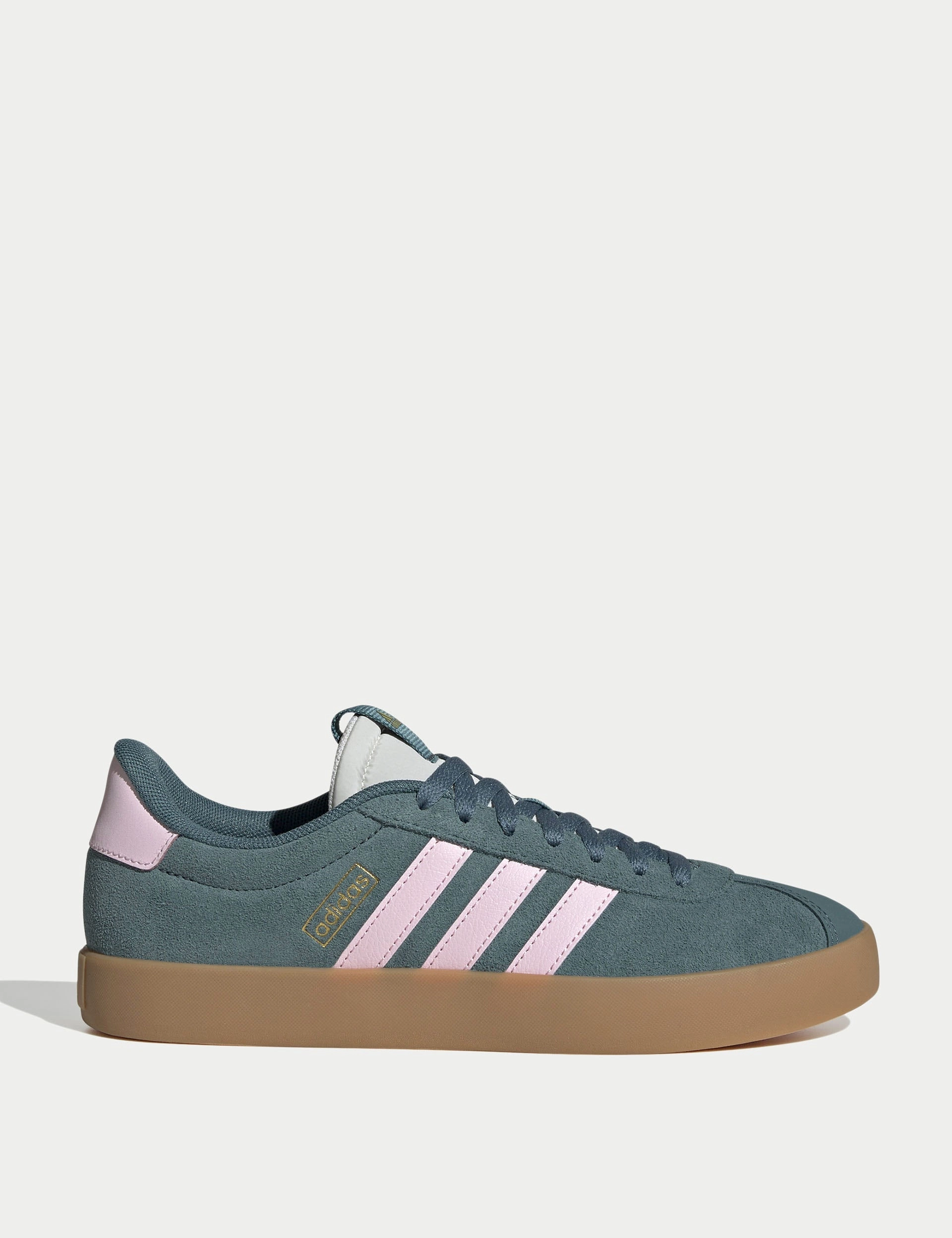 VL Court 3.0 Shoes - Preloved Teal/Clear Pink/Gold Metallic Toddler Adidas Shoes