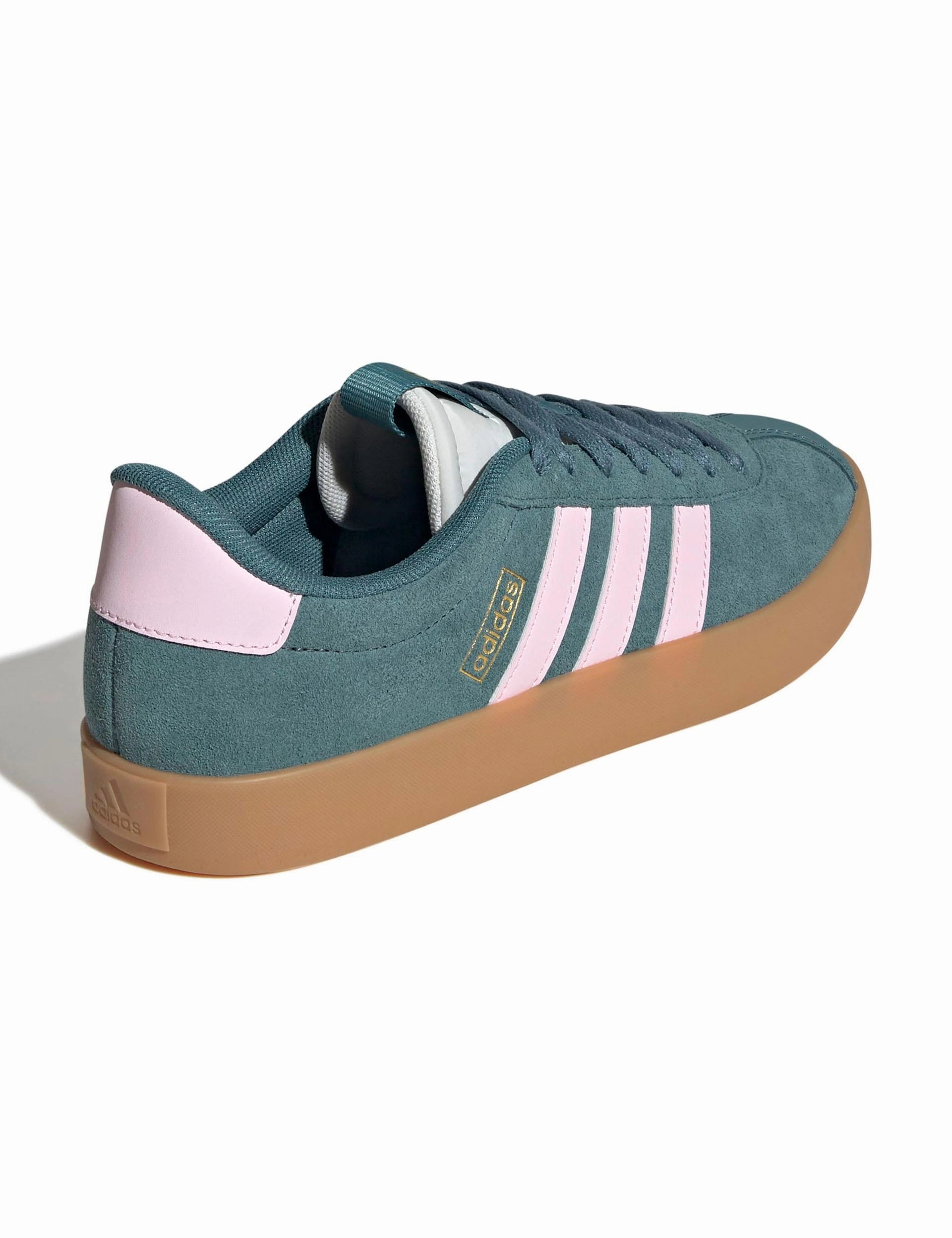 Old School Adidas Shoes VL Court 3.0 Shoes - Preloved Teal/Clear Pink/Gold Metallic