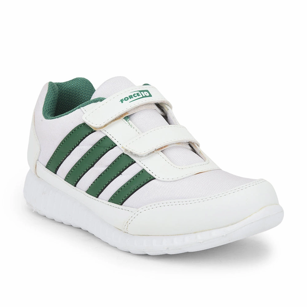Force 10 Green Non Lacing Uniform School Shoes For Kids 9906-90SV By Liberty Best Casual Athletic Shoes