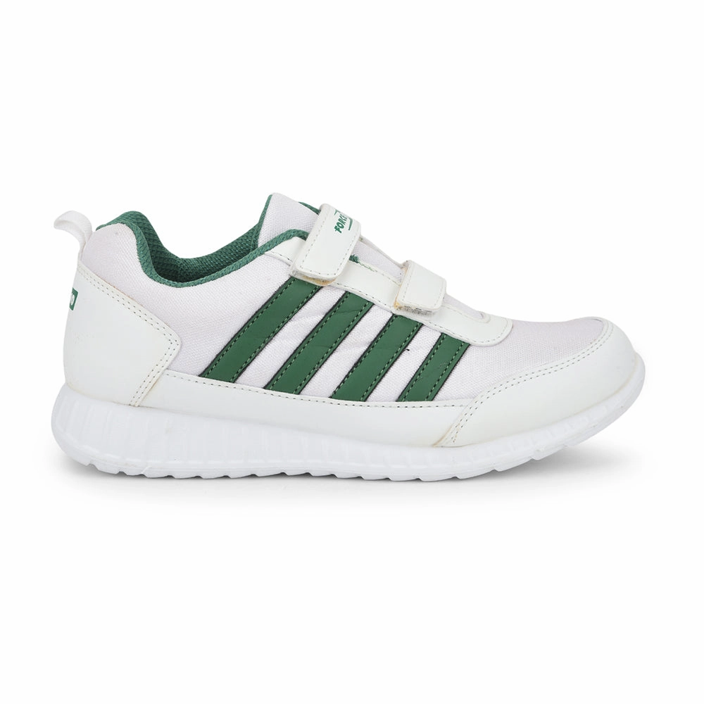 Casual Stylish Shoes Force 10 Green Non Lacing Uniform School Shoes For Kids 9906-90SV By Liberty