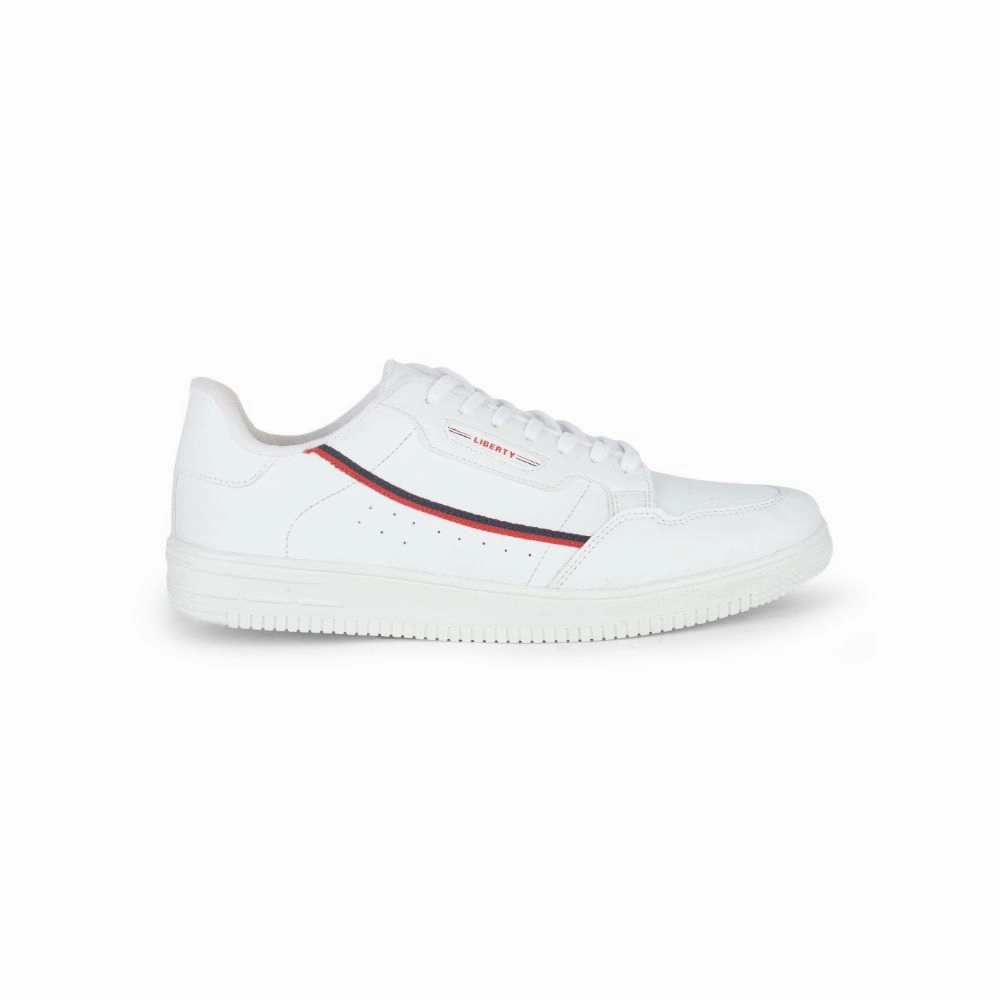 Casual Shoes For Skinny Jeans Gliders White Lacing Sneakers For Men SNK-701 By Liberty