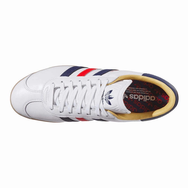 Adidas Original Vintage Shoes ADIDAS Gazelle Unisex Spikeless Shoes (White/Blue/Red)