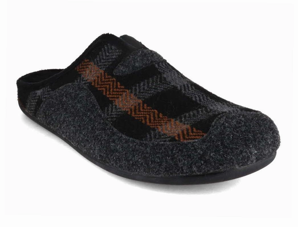 Varomed vital Men Slippers 'Christoph', black Slippers Wedge Heel